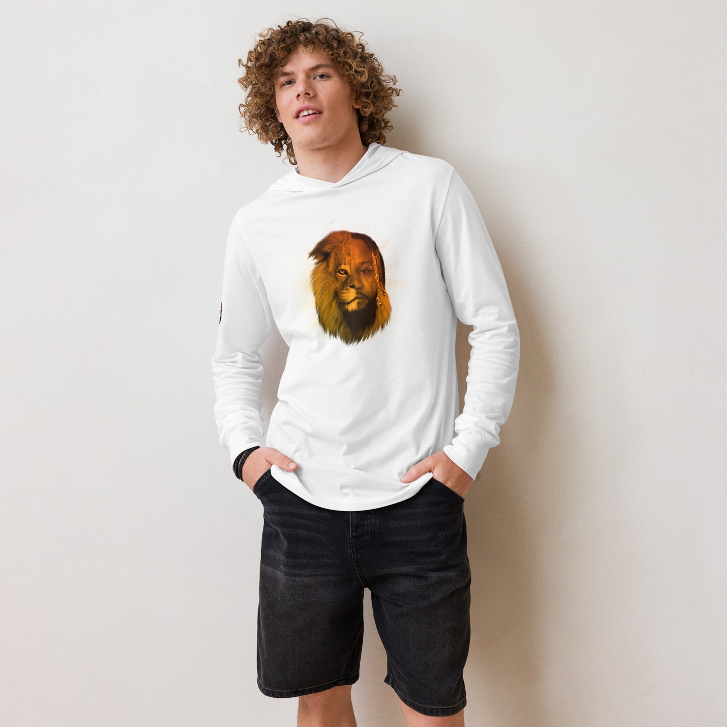 Swazy Lion Hooded long-sleeve tee