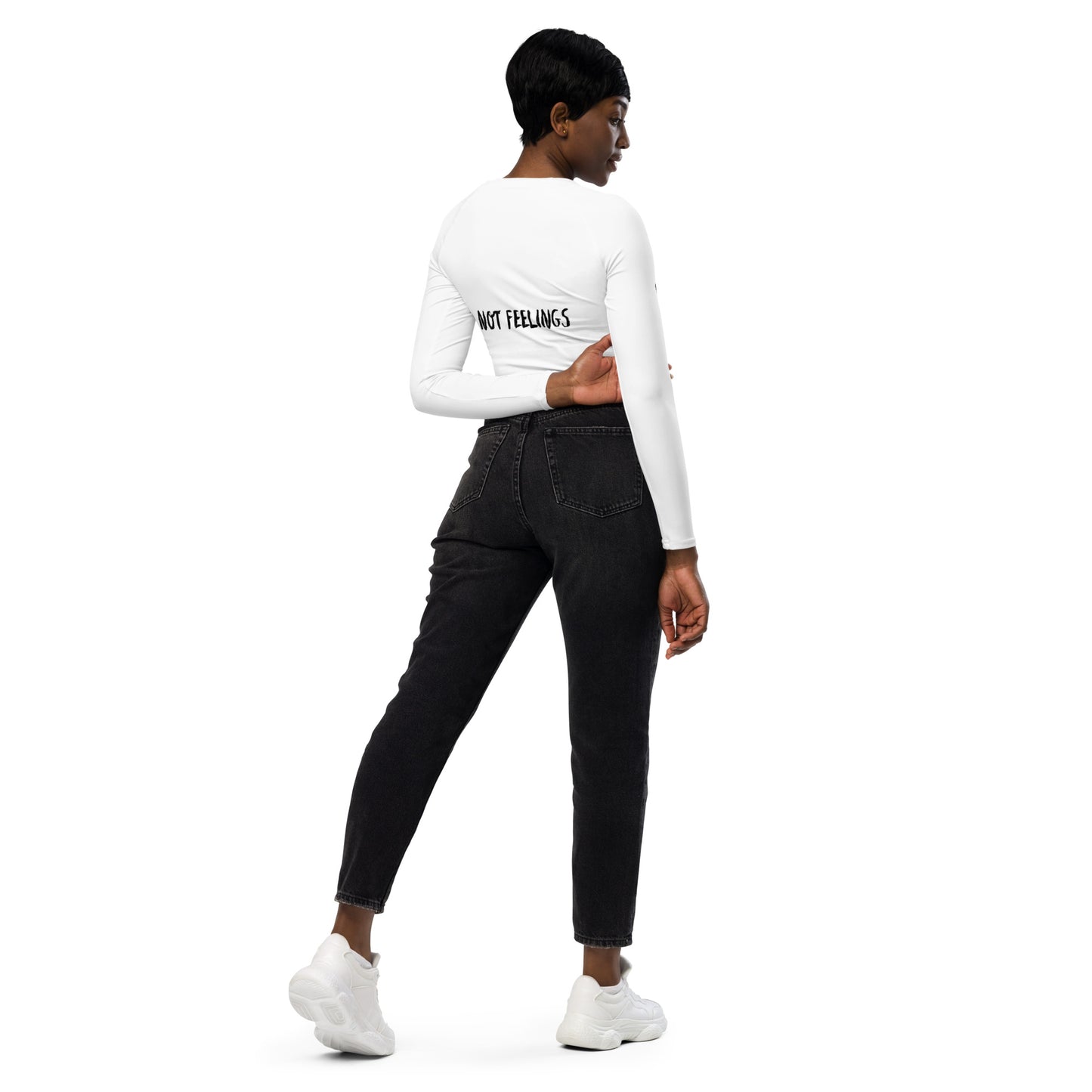 Catch Flights Recycled long-sleeve crop top