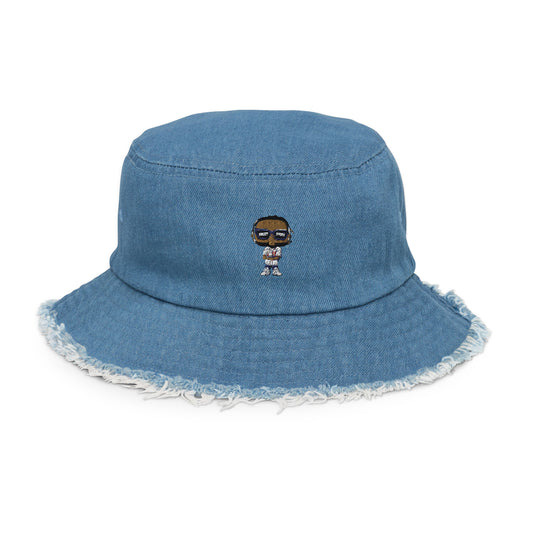 Swazy Distressed denim bucket hat